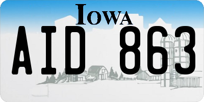 IA license plate AID863