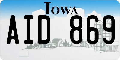 IA license plate AID869