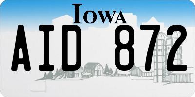 IA license plate AID872