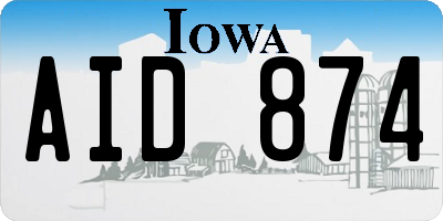 IA license plate AID874