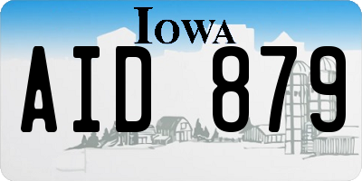 IA license plate AID879