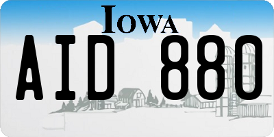IA license plate AID880