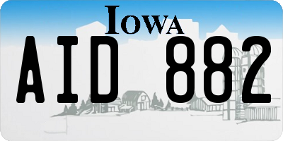 IA license plate AID882