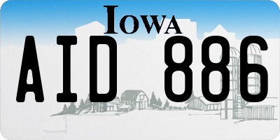 IA license plate AID886