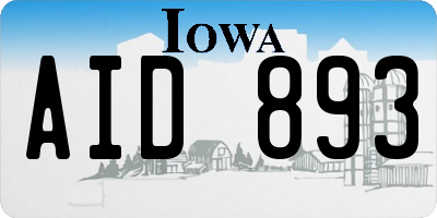 IA license plate AID893