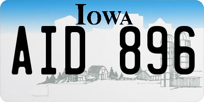 IA license plate AID896