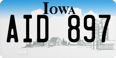 IA license plate AID897