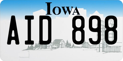 IA license plate AID898