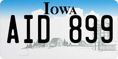 IA license plate AID899