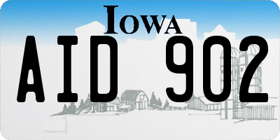 IA license plate AID902