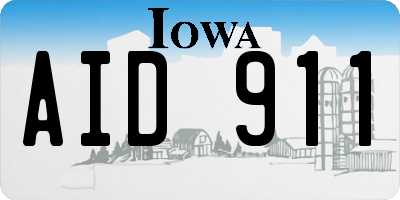 IA license plate AID911