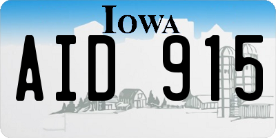 IA license plate AID915