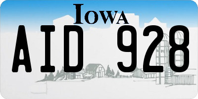 IA license plate AID928