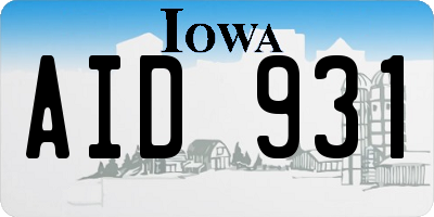 IA license plate AID931