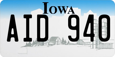 IA license plate AID940