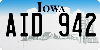 IA license plate AID942