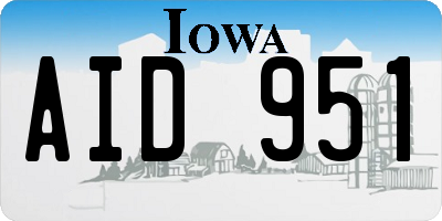 IA license plate AID951