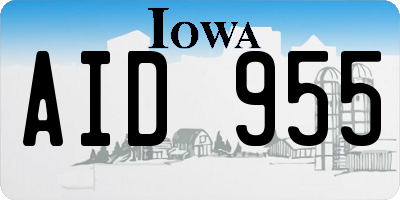 IA license plate AID955