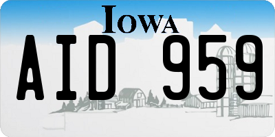 IA license plate AID959