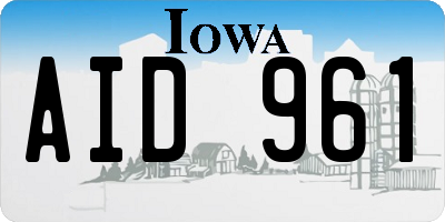 IA license plate AID961