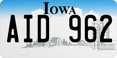 IA license plate AID962