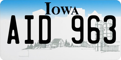 IA license plate AID963