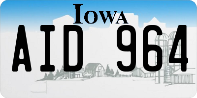 IA license plate AID964