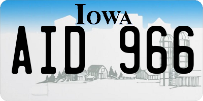 IA license plate AID966