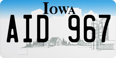 IA license plate AID967