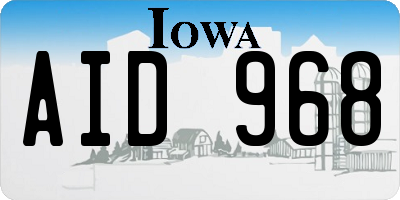 IA license plate AID968