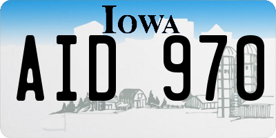 IA license plate AID970