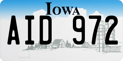 IA license plate AID972