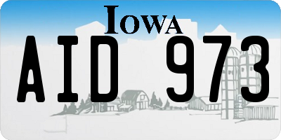 IA license plate AID973