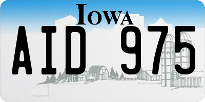 IA license plate AID975