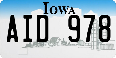 IA license plate AID978