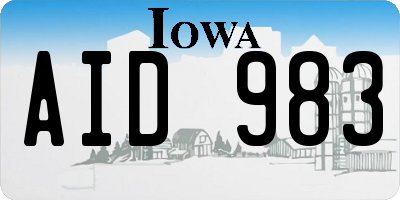 IA license plate AID983