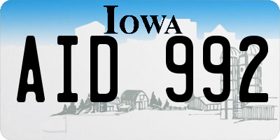 IA license plate AID992