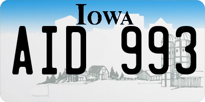 IA license plate AID993