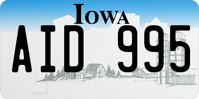 IA license plate AID995