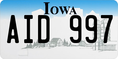 IA license plate AID997