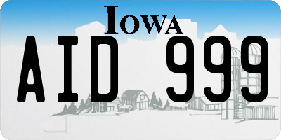 IA license plate AID999
