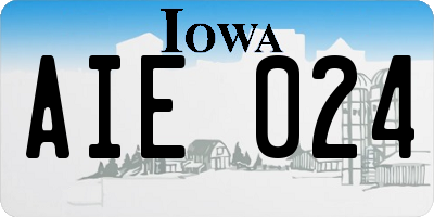 IA license plate AIE024