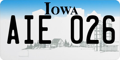 IA license plate AIE026