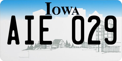 IA license plate AIE029