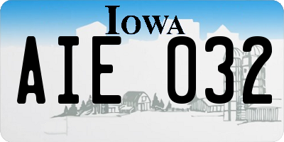 IA license plate AIE032