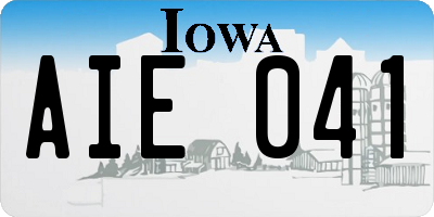 IA license plate AIE041