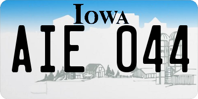 IA license plate AIE044