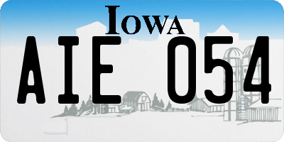 IA license plate AIE054