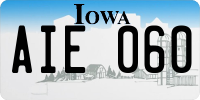 IA license plate AIE060