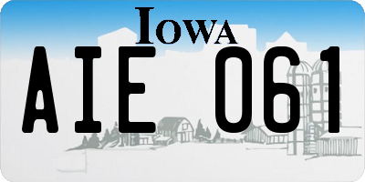 IA license plate AIE061